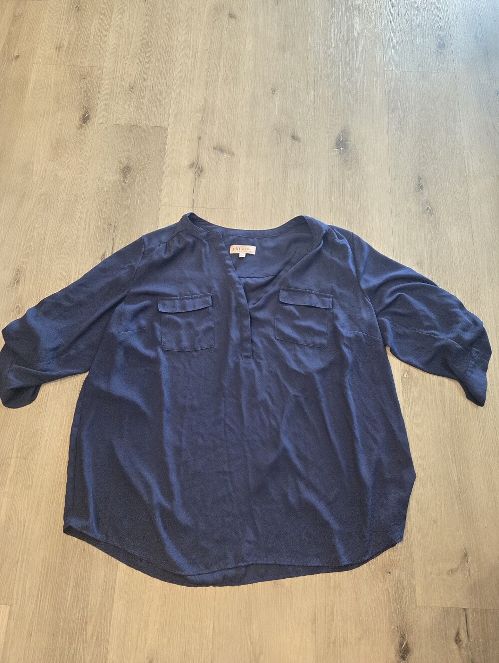 Philosophy 3/4 Sleeve Blue Blouse Sz 2x